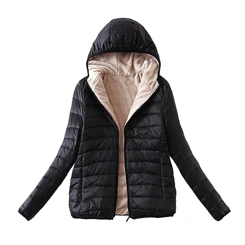 Warme WintermäNtel FüR Damen Outdoor ÜBergrößE Winddi chtwinddicht Trenchcoat Dicke Oberbekleidung Abgeschnittene Kapuze Mit LäSsige Damen Gepolsterter Parka Puffer Brotmantel Daunenjacke Leichter von yruphome