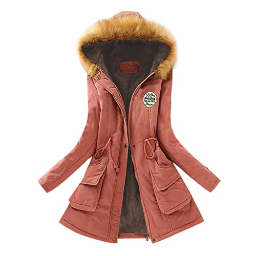 yruphome Damen Mantel Warm GefüTtert Fleece Mantel LäSsig Kapuzenjacke PlüSch Jacke Softshell Jacke Winddicht Parka Warm Strickjacke ReißVerschluss Kordelzug Kapuzenjacke ÜBergangsjacke Outdoor Jacke von yruphome