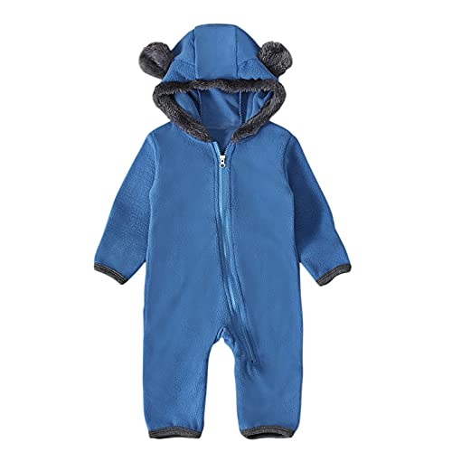 yruphome Strampler Baby MäDchen Jungen Solide Ohren Hoodie Strampler SäUgling Baumwolle Jumpsuit Langarm FrüHling Herbst Bodysuit Warm Zip Kinder Kleidung Mit Ohr Schlaf Overall Weich Bequem Outwear von yruphome