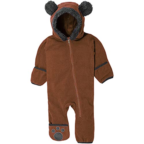 yruphome Strampler Baby MäDchen Jungen Solide Ohren Hoodie Strampler SäUgling Baumwolle Jumpsuit Langarm FrüHling Herbst Bodysuit Warm Zip Kinder Kleidung Mit Ohr Schlaf Overall Weich Bequem Outwear von yruphome