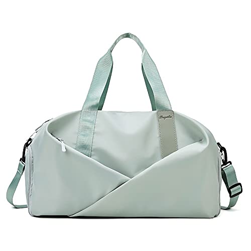 Turnbeutel, Sporttasche, Damen, trocken, nass, getrennt, mit Schuhfach, wasserdicht, große Reisetasche, Schultergurt für Fitnessstudio, Yoga, Schwimmen, Reisen, MintGreen, L von yssgtt