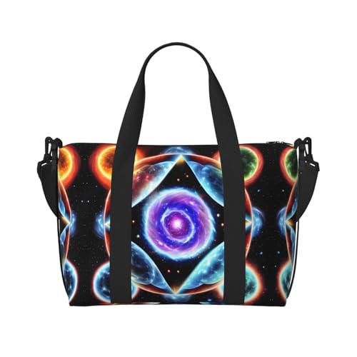 YUANGJHOP Cosmic Stars Printing Hand Travel Bag Personal Item Bag Damen Handtasche Reise Große Umhängetasche mit Reißverschluss von yuangjhop
