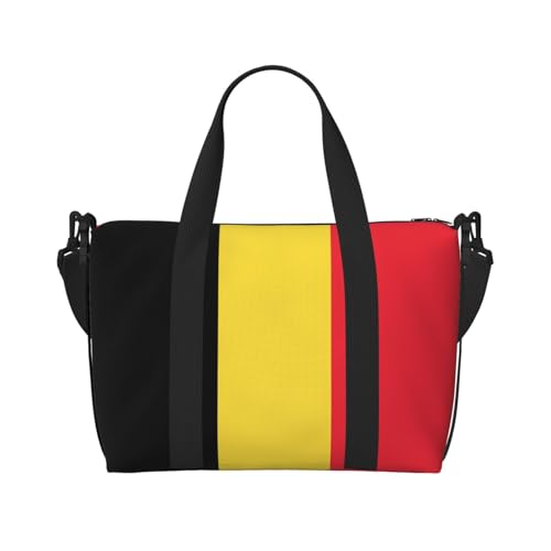 YUANGJHOP Flagge Belgien Druck Hand Reisetasche Persönliche Gegenstände Tasche Damen Handtasche Reise Große Umhängetasche mit Reißverschluss von yuangjhop