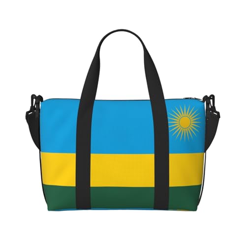 YUANGJHOP Flagge Ruandas Druck Hand Reisetasche Persönliche Gegenstände Tasche Damen Handtasche Reise Große Umhängetasche mit Reißverschluss von yuangjhop