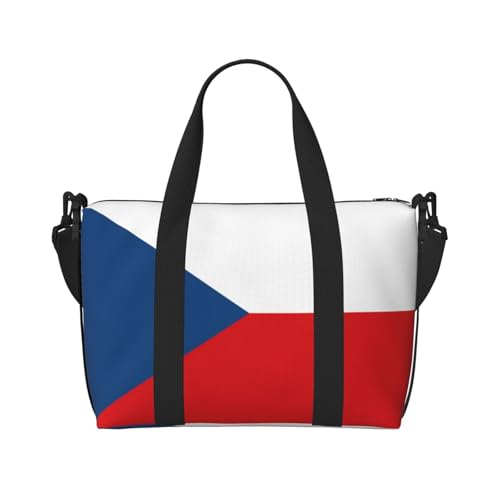 YUANGJHOP Flagge der Tschechischen Republik Druck Hand Reisetasche Persönliche Gegenstände Tasche Damen Handtasche Reise Große Umhängetasche mit Reißverschluss von yuangjhop