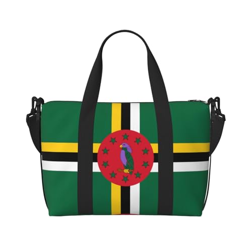YUANGJHOP Flagge des Commonwealth of Dominica Druck Hand Reisetasche Persönliche Gegenstände Tasche Damen Handtasche Reise Große Umhängetasche mit Reißverschluss von yuangjhop