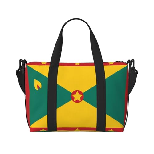 YUANGJHOP Flagge von Grenada Druck Hand Reisetasche Persönliche Gegenstände Tasche Damen Handtasche Reise Große Umhängetasche mit Reißverschluss von yuangjhop