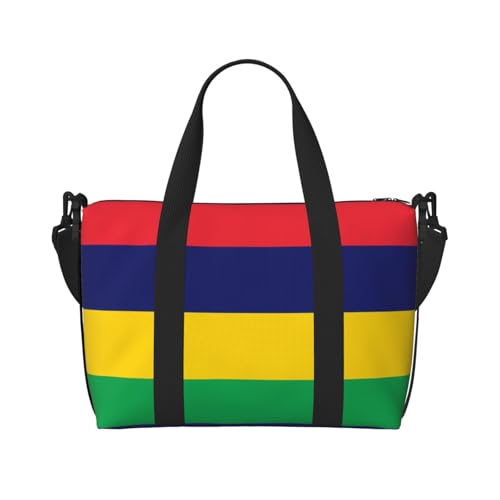 YUANGJHOP Flagge von Mauritius Druck Hand Reisetasche Persönliche Gegenstände Tasche Damen Handtasche Reise Große Umhängetasche mit Reißverschluss von yuangjhop