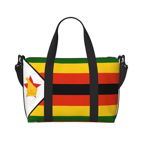 YUANGJHOP Flagge von Simbabwe Druck Hand Reisetasche Persönliche Gegenstände Tasche Damen Handtasche Reise Große Umhängetasche mit Reißverschluss von yuangjhop