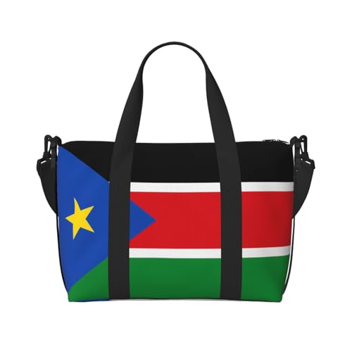 YUANGJHOP Flagge von Südsudan Druck Hand Reisetasche Persönliche Gegenstände Tasche Damen Handtasche Reise Große Umhängetasche mit Reißverschluss von yuangjhop
