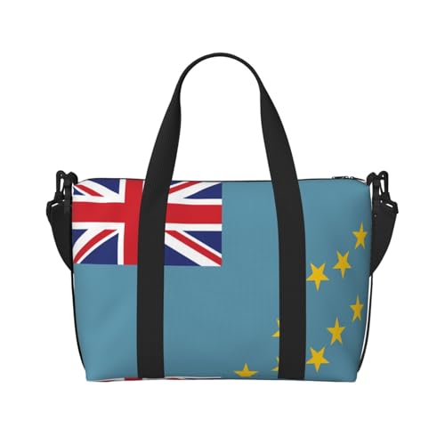 YUANGJHOP Flagge von Tuvalu Druck Hand Reisetasche Persönliche Gegenstände Tasche Damen Handtasche Reise Große Umhängetasche mit Reißverschluss von yuangjhop