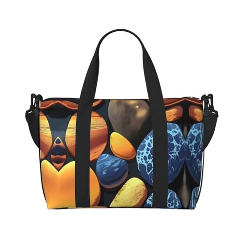 YUANGJHOP Gelbe Kieselsteine Druck Hand Reisetasche Persönliche Gegenstände Tasche Damen Handtasche Reise Große Umhängetasche mit Reißverschluss von yuangjhop