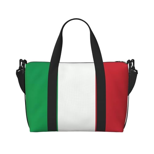 YUANGJHOP Italien Flagge Druck Hand Reisetasche Persönliche Gegenstände Tasche Damen Handtasche Reise Große Umhängetasche mit Reißverschluss von yuangjhop