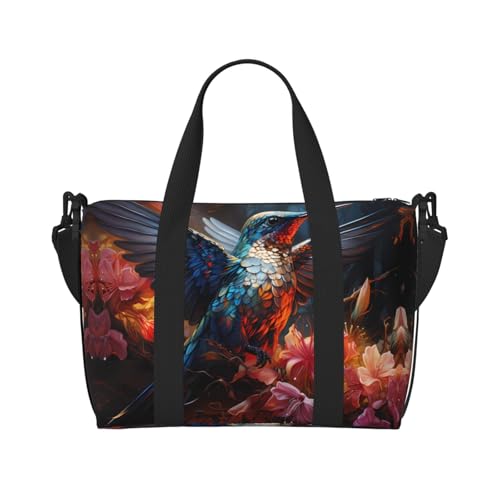 YUANGJHOP Kolibri Druck Hand Reisetasche Persönliche Gegenstände Tasche Damen Handtasche Reise Große Umhängetasche mit Reißverschluss von yuangjhop