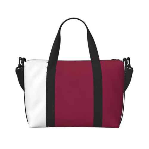YUANGJHOP Qatar Flagge Druck Hand Reisetasche Persönliche Gegenstände Tasche Damen Handtasche Reise Große Umhängetasche mit Reißverschluss von yuangjhop