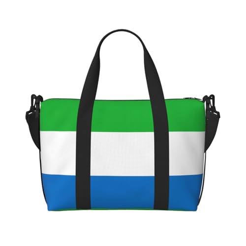 YUANGJHOP Sierra Leone Flagge Druck Hand Reisetasche Persönliche Gegenstände Tasche Damen Handtasche Reise Große Umhängetasche mit Reißverschluss von yuangjhop