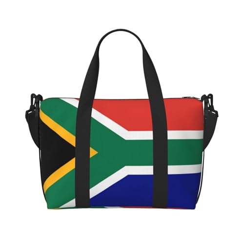 YUANGJHOP Südafrikanische Flagge Druck Hand Reisetasche Persönliche Gegenstände Tasche Damen Handtasche Reise Große Umhängetasche mit Reißverschluss von yuangjhop