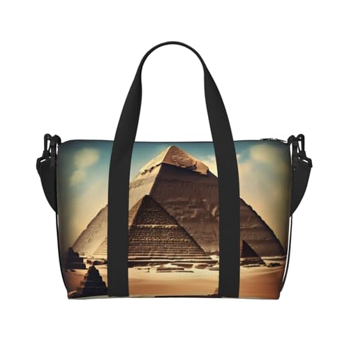 yuangjhop Dreaming of the Pyramids of Khufu Printing Hand Travel Bag Personal Item Bag Women Handtasche Travel Large Shoulder Bag with Zipper von yuangjhop