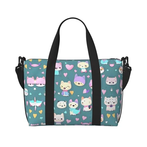 yuangjhop Süße kleine Fuchs Druck Hand Reisetasche Persönliche Gegenstände Tasche Damen Handtasche Reise Große Umhängetasche mit Reißverschluss von yuangjhop