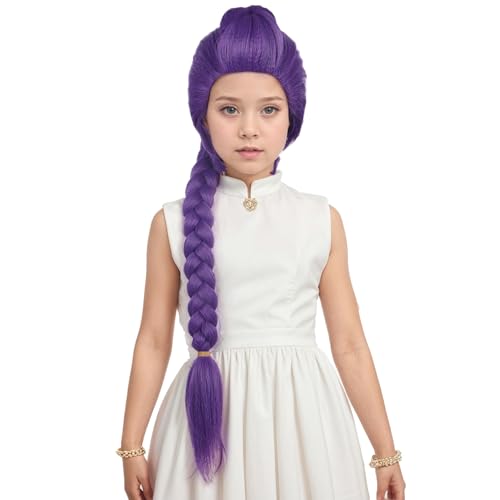 Yuehong Mädchen Lange Lila Geflochtene Pferdeschwanz Anime Cosplay Perücke Cartoon Film Rolle Kostüm Haar Hitzebeständige Synthetische Fasern Weiche Langlebige Atmungsaktive Perücke von yuehong