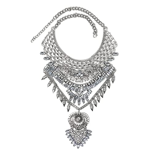 yueton Boho Coin Statement Halskette Lange Quaste Chunky Halskette Vintage Gypsy Bohemian Ethnische Tribal Kragen Choker Halskette für Frauen Zink Kein Edelstein yueton Boho Coin Statement Halskette Lange Quaste Chunky Halskette Vintage Gypsy Bohemian Ethnische Tribal Kragen Choker Halskette für Frauen Zink Kein Edelstein von yueton
