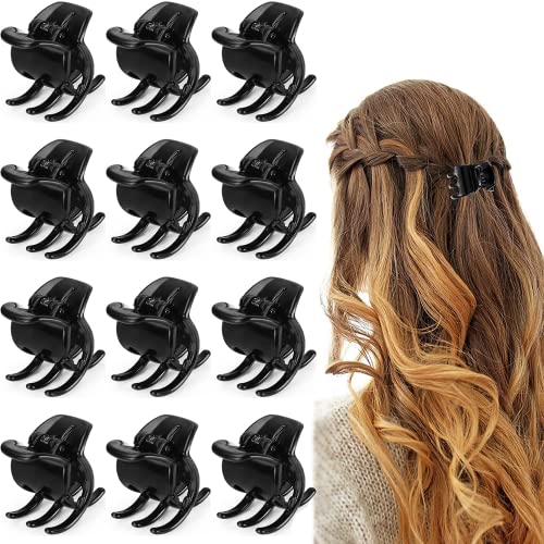 Haarklammern 12 Stück Kunststoff Haarspangen,Klaue Clips,HaarklammernMini,Rutschfeste Klaue Clips Haar-Accessoires für Frauen Damen Mädchen für Partys und Baden von yufana