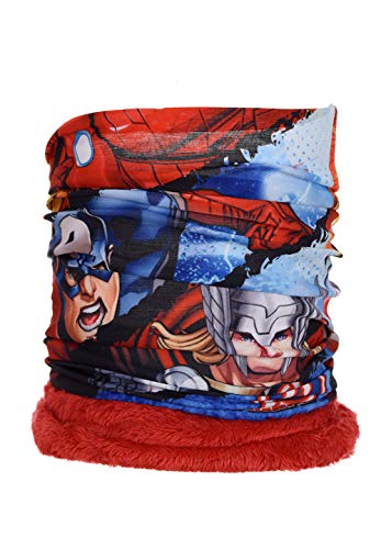 yuhu Avengers Kinder Jungen Coral Fleece Schlauchschal Winter-Schal Iron Man Hulk Thor Captain America, Farbe:Rot von yuhu