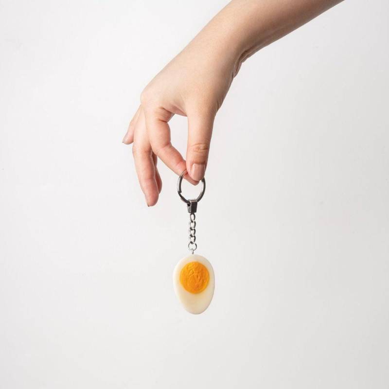 Hartgekochtes Ei Schlüsselanhänger Fake Food Keychain von yumazingDE