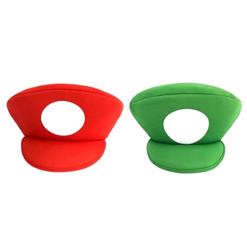 Baseball Cap Kinder Mari-o Baseball Cap Cartoon Alphabet Hut Kinder Bros Mütze Grundschule Baseball Sonnenschutz Verstellbare Cap Cosplay MützeKarneval(Rot und Grün) von yumcute