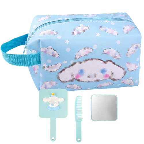 Cartoon Kosmetiktasche, Makeup Tasche, Süße Anime Kosmetiktasche mit Kosmetikspiegel, süße Kosmetik Tasche Handtasche Kosmetik-Tasche für Mädchen von yumcute