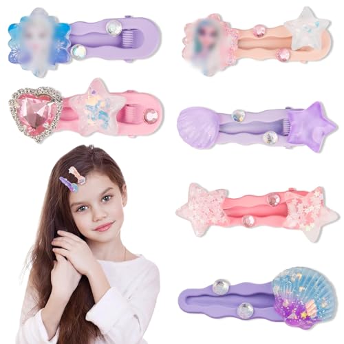 Haarspangen Mädchen 6 Pcs Mädchen Haarschmuck Set Cartoon Thema Haarschmuck Schmuckset Karikatur Haarspangen Kindertagsgeschenk Geburtstag Geschenk für Baby Mäd-chen Teens Kleinkinder von yumcute