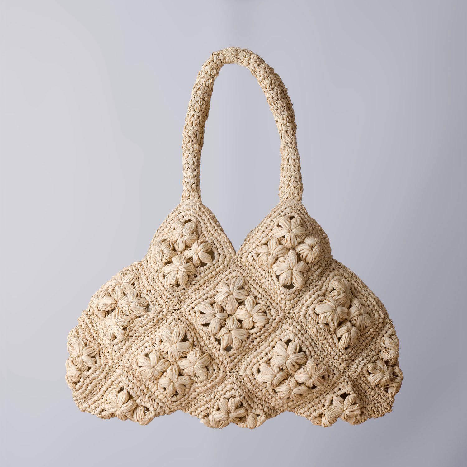 Dolores Flower Raffia Tasche Dolores Flower Raffia Tasche von yumiweaves