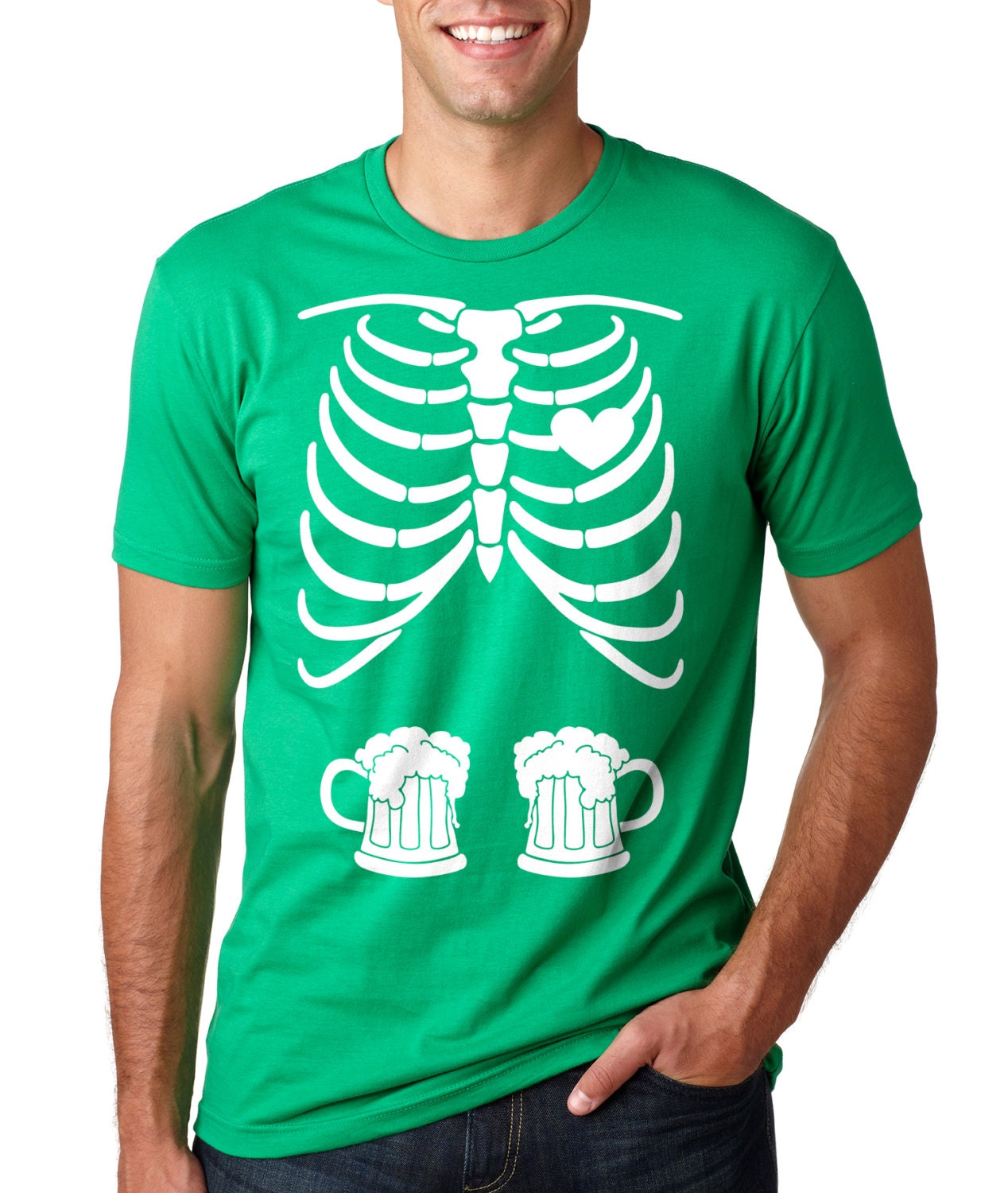Skelett Bier Becher St. Patrick's Day Party T-Shirt Shamrock Clover Pub von yummytees
