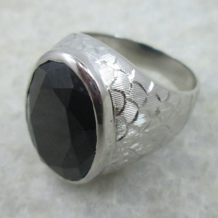 26.47 Carats Huge Blue Sapphire Ring, Men Es Gemstone Natural Ring in 925 Sterling Silber von yunijewels