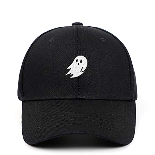 yunxi Geisterhut, Bestickt, Halloween, für Herren und Damen, Baseballkappe, einfarbig, Snapback-Hut, schwarz, Einheitsgröße von YUNXIYYDS