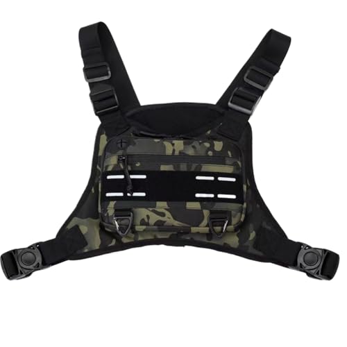 yupeuooe Brustpaket für Männer, Männer Chest Bag,Vordere Weste Trainingstasche | Einstellbare Outdoor-Sportzubehör Multifunktional Laufpack zum Radfahren von yupeuooe