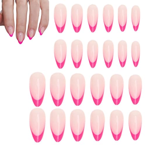 yupeuooe Drücken Sie auf Nägel, drücken Sie Nägel für en - Fake Nails Mandel - 24 Wiederverwendbares glänzendes künstliches künstliche Presse auf Fingernägeln für Manicure Girl für Zuhause von yupeuooe