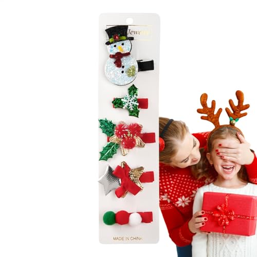 yupeuooe Haarspange Weihnachten | Modische Haarnadel | Festliche Urlaub Haarnadeln, Set mit 5 Haarspangen für Mädchen Frauen, Urlaub Haarschmuck von yupeuooe