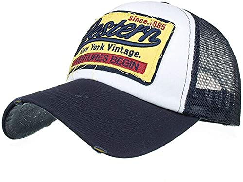 Yutdeng Mesh Baseballcap Western Distressed Snapback Vintage Used Look Retro Sommer Oldschool Kappe Mütze Cap Unisex Trucker Schirmmütze Basecap. von Yutdeng