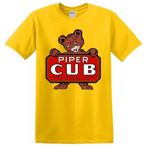 Piper Cub Aircraft Airplane Men's Daisy Yellow T-Shirt Size S-5XL von yuwoyuyutur