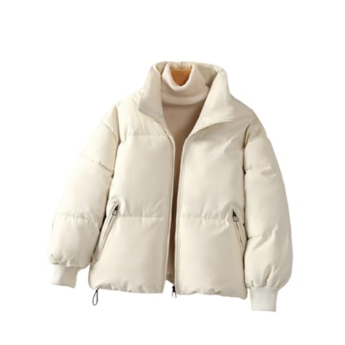 yuwqqoajv Bündeln Sie eine gesteppte, dicke Winterjacke für ultimative Wärme. Modische, warme Winter Übergangsjacken für Damen aus Polyester, Weiß, M von yuwqqoajv