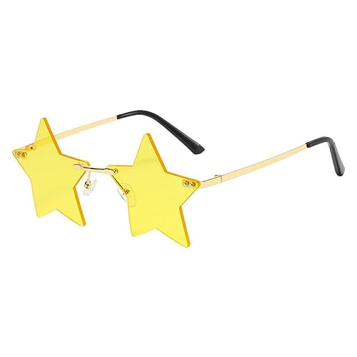 yuwqqoajv Modische Stern Sonnenbrille für Männer und Frauen, einzigartige Persönlichkeitstöne, Gelb von yuwqqoajv