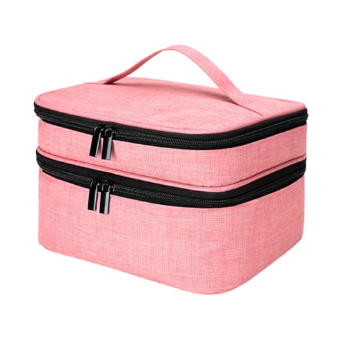 yuwqqoajv Robuste Nagellack Organizer Tasche aus Polyester, Reisegeschenk, Nagellack Organizer Taschen, Nagellack Aufbewahrungstaschen, Rosa von yuwqqoajv