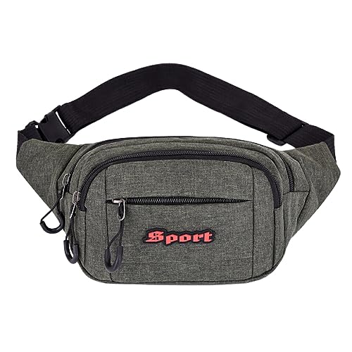 yuwqqoajv Strapazierfähige und exquisit gefertigte Damen Sport Hüfttasche, Stoff Gürteltasche, Umhängetasche, lässig, Verstellbarer Riemen, eng anliegend, Grün von yuwqqoajv