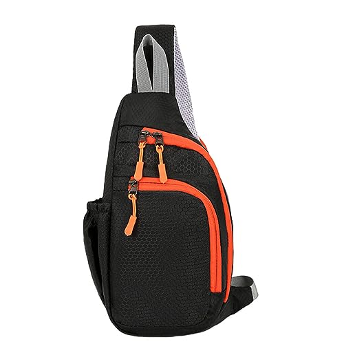 yuwqqoajv Trendige multifunktionale Brusttasche für Damen und Herren, leichtes Tuch, Sport, Radfahren, Trend, Brusttasche, Brusttaschen für Damen und Herren, Schwarz von yuwqqoajv