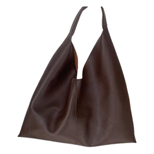 yuwqqoajv Übergroße Hobo Taschen für Damen, trendige und funktionale Reise Tragetaschen für die Schule, große PU Tragetasche für Damen, Kaffee von yuwqqoajv