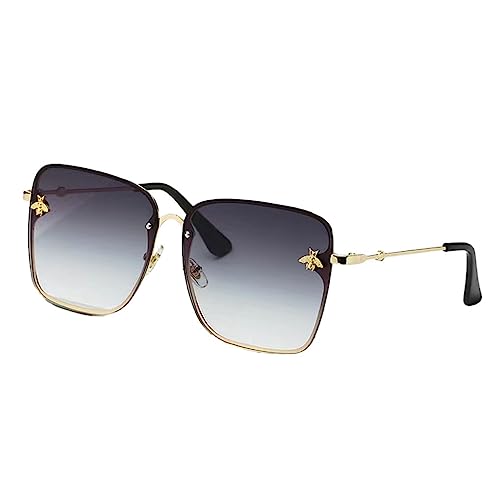 yuwqqoajv Vintage Brille mit Metallrahmen – klassische und bequeme Designer Sonnenbrille mit leichtem Rahmen für Damen, Farbverlauf grau von yuwqqoajv