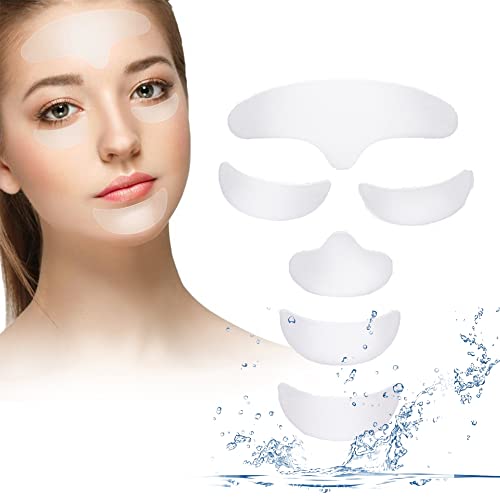 Schönheit Stirn Anti Falten Patch, Facial Patches, Anti Aging für Verjüngte Hautelastizität 6Pcs Anti Falten Silikon Patch Pad Skin Lifting Wiederverwendbare Stirn Eye Chin Face Patch von YUYTE