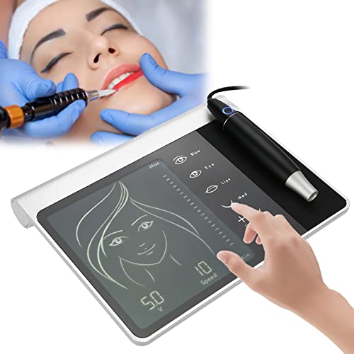 Digitale Elektrische Microblading Tattoo Maschine mit Tattoo Stift für Semi Permanentes Make Up, Pmu Gerät, Touchscreen Bedienfeld, 4 Modi Augenbrauen/Eyeliner/Lippen/Mts von YUYTE