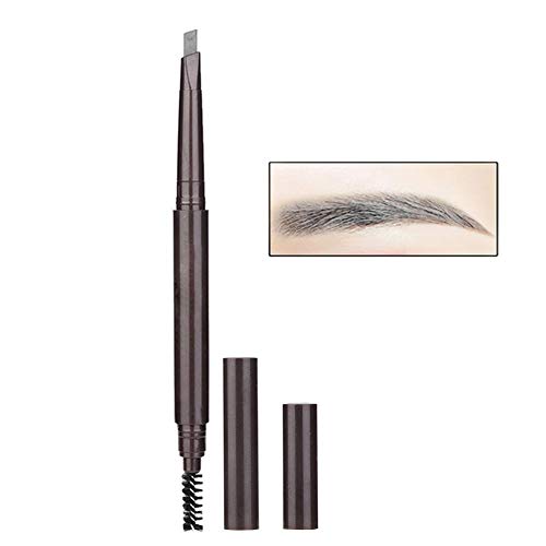 Augenbrauenstift mit zwei Enden, automatischer Rotationsaugenbrauenstift mit Augenbrauenpinsel Make up Stiften(4# Grau) von YUYTE